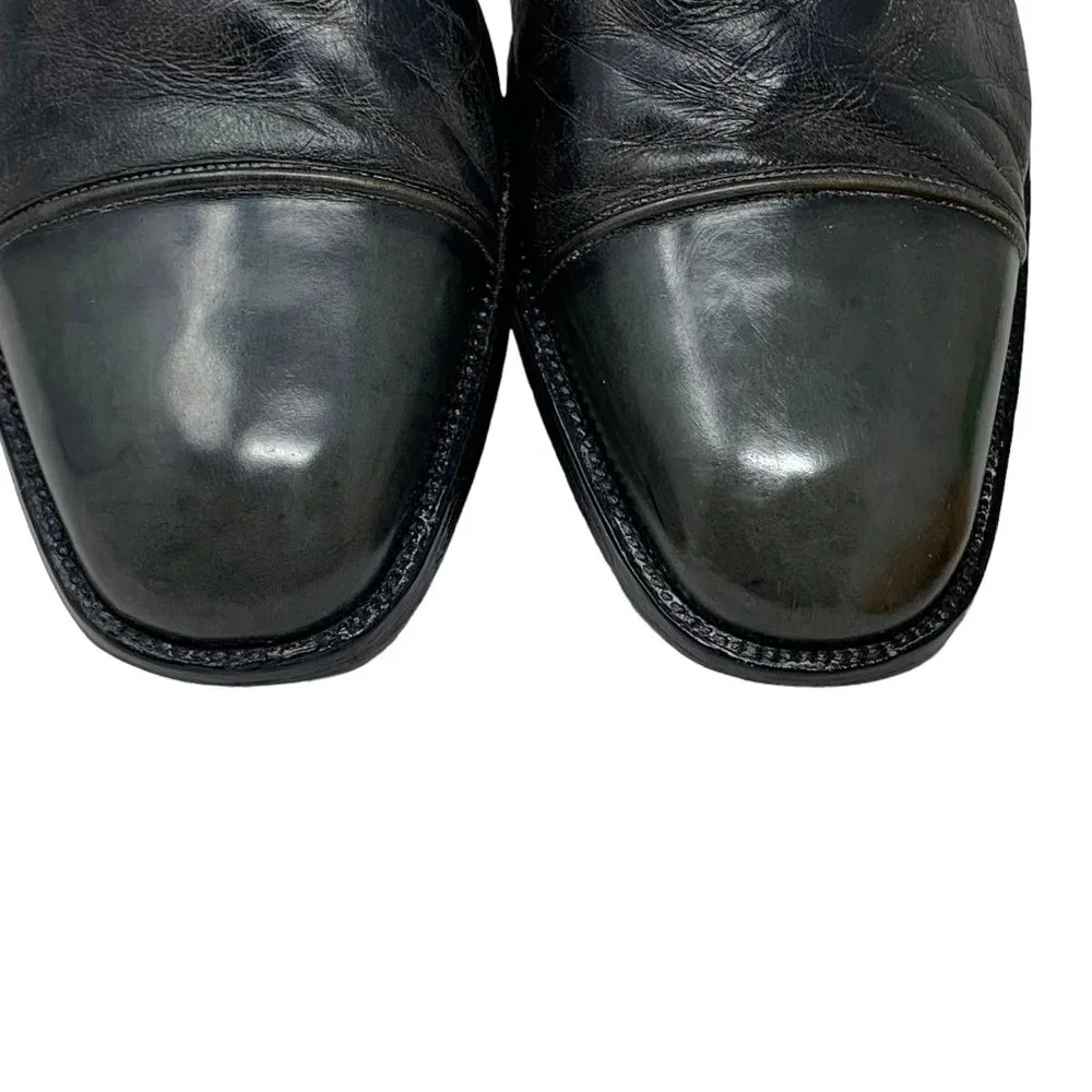 Paolo De Marco 63491 Gray Leather Cap Toe Lace Up Dress Shoes‎